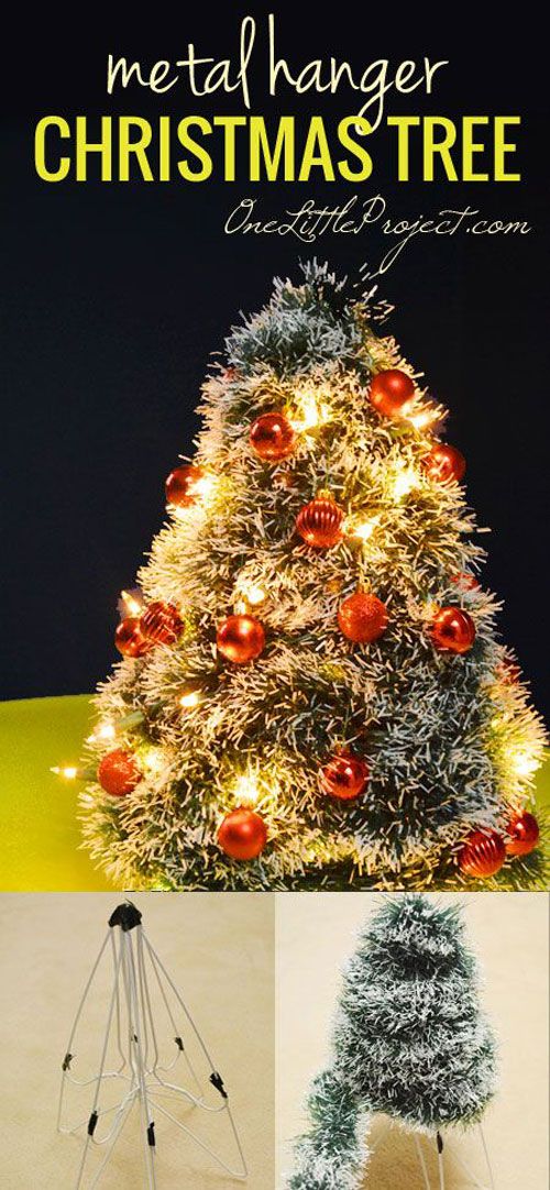 metal hanger Christmas tree