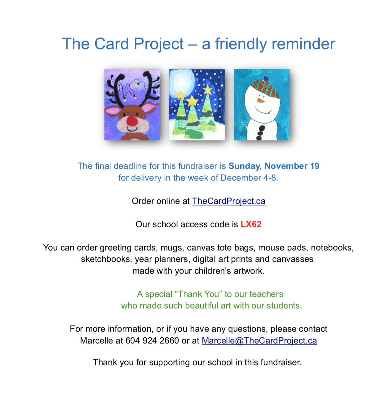 Card Project Final Deadline Nov 19