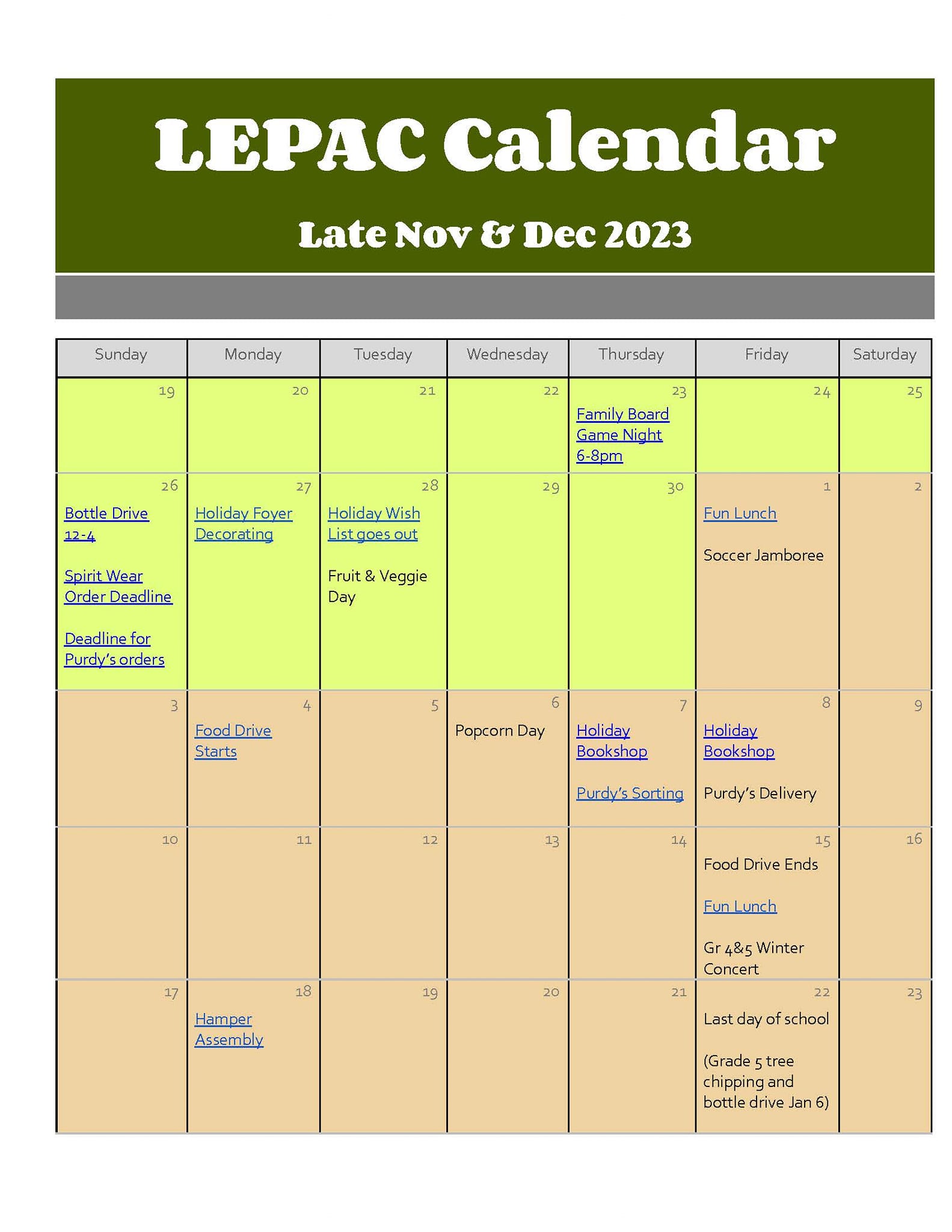 LEPAC Calendar NovDec 2023
