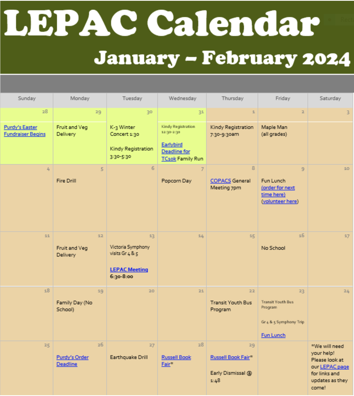 2024 LEPAC calendar