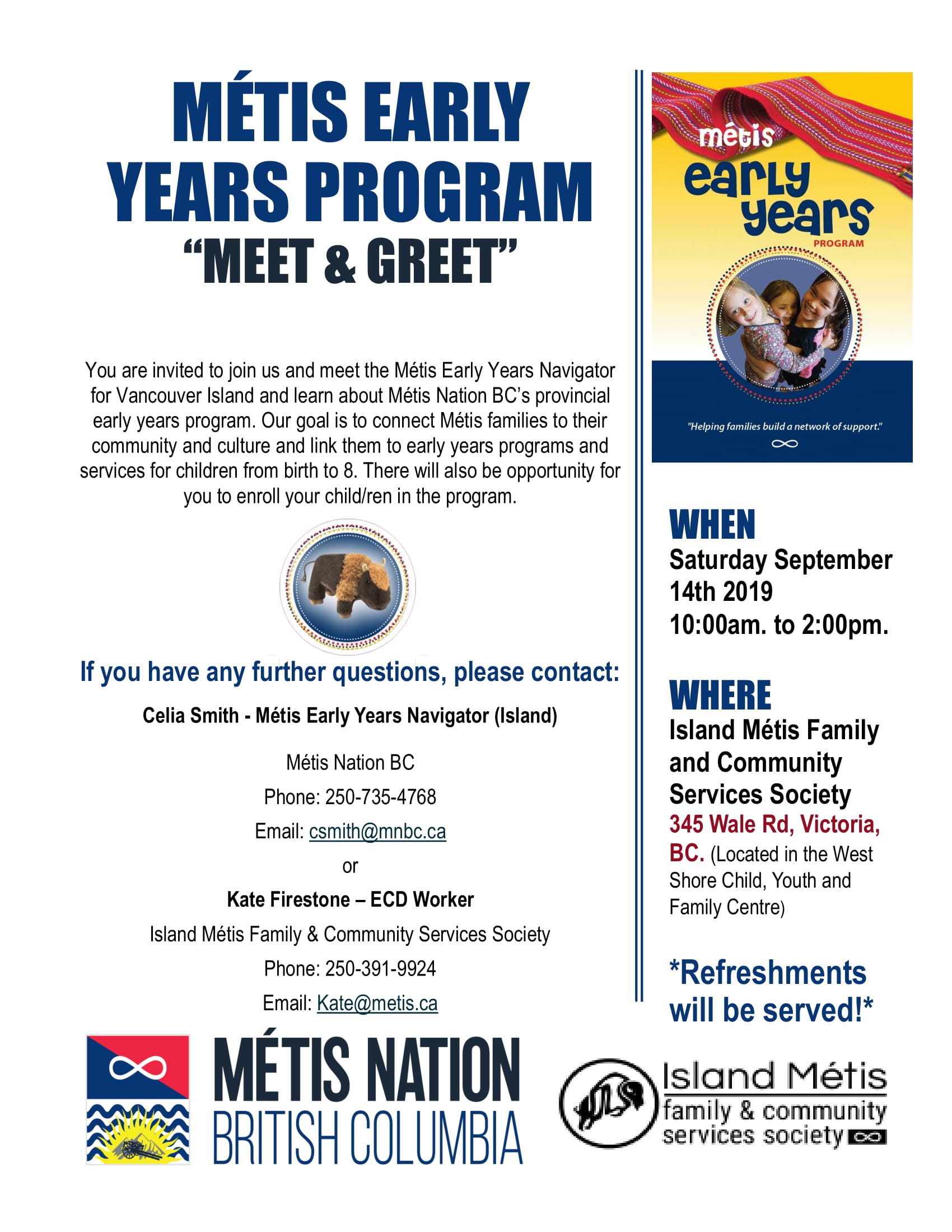 Métis Early Years Program "Meet & Greet" Sept 14